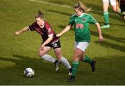 11 March 2018; Lynsey McKey of Galway WFC in action against Saoirse Noonan of Cork City during the Continental Tyres Women’s National League match between Galway WFC and Cork City FC at Eamonn Deacy Park in Galway. Photo by Harry Murphy/Sportsfile
