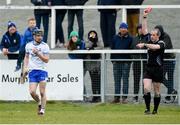 11 March 2018; Conor Gleeson of Waterford leaves the field after being shown the red card by referee Johnny Murphy during the Allianz Hurling League Division 1A Round 5 match between Waterford and Clare at Walsh Park in Waterford. Photo by Piaras Ó Mídheach/Sportsfile