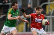 11 March 2018; Tomas Clancy of Cork in action against Graham Reilly of Meath during the Allianz Football League Division 2 Round 5 match between Meath and Cork at Páirc Tailteann in Navan, Co Meath. Photo by Oliver McVeigh/Sportsfile