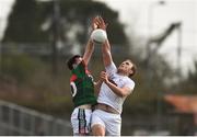 11 March 2018; Tommy Moolick of Kildare in action against Kevin McLoughlin of Mayo during the Allianz Football League Division 1 Round 5 match between Kildare and Mayo at St Conleth's Park in Newbridge, Kildare. Photo by Daire Brennan/Sportsfile
