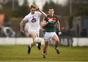 11 March 2018; Daniel Flynn of Kildare in action against Caolán Crowe of Mayo during the Allianz Football League Division 1 Round 5 match between Kildare and Mayo at St Conleth's Park in Newbridge, Kildare. Photo by Daire Brennan/Sportsfile