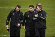 11 March 2018: Kildare management team Ronan Sweeney, left, Enda Murphy and manager Cian O'Neill after the Allianz Football League Division 1 Round 5 match between Kildare and Mayo at St Conleth's Park in Newbridge, Kildare. Photo by Daire Brennan/Sportsfile