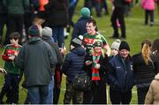 11 March 2018; Stephen Coen of Mayo celebrates with supporters after the Allianz Football League Division 1 Round 5 match between Kildare and Mayo at St Conleth's Park in Newbridge, Kildare. Photo by Daire Brennan/Sportsfile