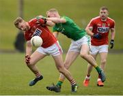 11 March 2018; Cillian O'Hanlon of Cork in action against Brian Conlon of Meath during the Allianz Football League Division 2 Round 5 match between Meath and Cork at Páirc Tailteann in Navan, Co Meath. Photo by Oliver McVeigh/Sportsfile