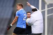 11 March 2018; Dublin goalkeeper Stephen Cluxton and Jonny Cooper, 2, appeal an officials decision during the Allianz Football League Division 1 Round 5 match between Dublin and Kerry at Croke Park in Dublin. Photo by Stephen McCarthy/Sportsfile