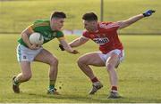 11 March 2018; Donal Lenihan of Meath in action against Kevin Flahive of Cork during the Allianz Football League Division 2 Round 5 match between Meath and Cork at Páirc Tailteann in Navan, Co Meath. Photo by Oliver McVeigh/Sportsfile