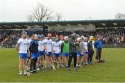 11 March 2018; The Waterford players and selector Dan Shanahan stand for the National Anthem before the Allianz Hurling League Division 1A Round 5 match between Waterford and Clare at Walsh Park in Waterford. Photo by Piaras Ó Mídheach/Sportsfile