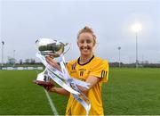 11 March 2018; Aishling Moloney of DCU with the cup after the Gourmet Food Parlour HEC O'Connor Cup Final match between UL and DCU at the GAA National Games Development Centre in Abbotstown, Dublin. Photo by Eóin Noonan/Sportsfile