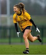 11 March 2018; Sarah Rowe of DCU celebrates at the final whistle after the Gourmet Food Parlour HEC O'Connor Cup Final match between UL and DCU at the GAA National Games Development Centre in Abbotstown, Dublin. Photo by Eóin Noonan/Sportsfile