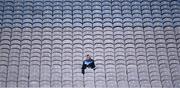 11 March 2018; A Dublin supporter awaits the start of the Allianz Football League Division 1 Round 5 match between Dublin and Kerry at Croke Park in Dublin. Photo by Stephen McCarthy/Sportsfile