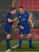9 March 2018; Bryan Byrne, left, and Ed Byrne of Leinster during the Guinness PRO14 Round 17 match between Scarlets and Leinster at Parc Y Scarlets in Llanelli, Wales. Photo by Ramsey Cardy/Sportsfile
