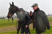 12 March 2018; Trainer Willie Mullins with jockey Ruby Walsh and Benie Des Dieux on the gallops ahead of the Cheltenham Racing Festival at Prestbury Park in Cheltenham, England. Photo by Ramsey Cardy/Sportsfile