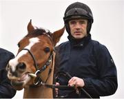 12 March 2018; Ruby Walsh, riding Faugheen, makes his way to the gallops ahead of the Cheltenham Festival at Prestbury Park, in Cheltenham, England. Photo by Seb Daly/Sportsfile