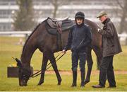 12 March 2018; Jockey Ruby Walsh, centre, with Benie Des Dieux and trainer Willie Mullins on the gallops ahead of the Cheltenham Festival at Prestbury Park, in Cheltenham, England. Photo by Seb Daly/Sportsfile