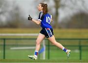 11 March 2018; Mairead Daly of WIT celebrates after scoring her side's third goal during the Gourmet Food Parlour HEC Giles Cup Final match between DCU and WIT at the GAA National Games Development Centre in Abbotstown, Dublin. Photo by Eóin Noonan/Sportsfile