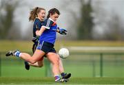 11 March 2018; Laura Fitzgerald of WIT scoring her side's fourth goal during the Gourmet Food Parlour HEC Giles Cup Final match between DCU and WIT at the GAA National Games Development Centre in Abbotstown, Dublin. Photo by Eóin Noonan/Sportsfile