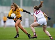 11 March 2018; Sarah Rowe of DCU action against Sarah Murphy of UL during the Gourmet Food Parlour HEC O'Connor Cup Final match between UL and DCU at the GAA National Games Development Centre in Abbotstown, Dublin. Photo by Eóin Noonan/Sportsfile