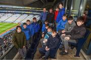 11 March 2018; Ballyboden St Enda’s U14 footballers, winners of a VIP matchday experience with thanks to AIB, are pictured in Croke Park. The team were treated to a buffet dinner and a bird’s eye view of the Dubs’ Allianz League match versus Kerry in Croke Park. The team from Ballyboden St Enda’s were the third round of winners for AIB’s new competition, giving juvenile clubs the chance to win a VIP matchday experience to one of Dublin’s Allianz League games in Croke Park. The competition is open to all members of a Dublin club and can be entered through their local AIB branch, with the final day for entries being Wednesday, March 14th. The winners will be chosen ahead of each of Dublin’s home fixtures, the next outing being Sunday, 25th of March when the footballers take on Monaghan. For exclusive GAA content and behind the scenes action follow AIB GAA on Facebook, Twitter, Instagram and Snapchat and on www.aib.ie/gaa. Photo by Stephen McCarthy/Sportsfile