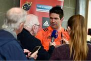12 March 2018; Billy Holland speaking to reporters during a Munster Rugby press conference at the University of Limerick in Limerick. Photo by Diarmuid Greene/Sportsfile