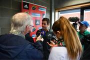 12 March 2018; Munster head coach Johann van Graan speaking to reporters during a Munster Rugby press conference at the University of Limerick in Limerick. Photo by Diarmuid Greene/Sportsfile
