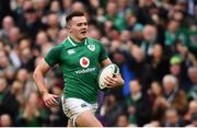 10 March 2018; Jacob Stockdale of Ireland during the NatWest Six Nations Rugby Championship match between Ireland and Scotland at the Aviva Stadium in Dublin. Photo by Ramsey Cardy/Sportsfile