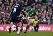 10 March 2018: Joey Carbery of Ireland during the NatWest Six Nations Rugby Championship match between Ireland and Scotland at the Aviva Stadium in Dublin. Photo by Ramsey Cardy/Sportsfile