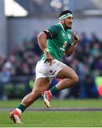 10 March 2018: Bundee Aki of Ireland during the NatWest Six Nations Rugby Championship match between Ireland and Scotland at the Aviva Stadium in Dublin. Photo by Ramsey Cardy/Sportsfile