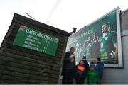 12 March 2018; Supporters make their way to the game past rugby advertising prior to the SSE Airtricity League Premier Division match between Cork City and Shamrock Rovers at Turner's Cross in Cork. Photo by Stephen McCarthy/Sportsfile