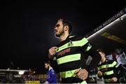 12 March 2018; Joey O'Brien of Shamrock Rovers runs out to make his club debut prior to the SSE Airtricity League Premier Division match between Cork City and Shamrock Rovers at Turner's Cross in Cork. Photo by Stephen McCarthy/Sportsfile
