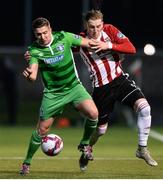 12 March 2018; Shaun Kelly of Limerick in action against Ronan Curtis of Derry City during the SSE Airtricity League Premier Division match between Derry City and Limerick at the Brandywell Stadium in Derry. Photo by Oliver McVeigh/Sportsfile