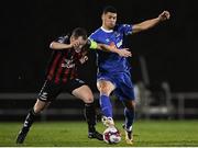 12 March 2018; Derek Pender of Bohemians in action against Courtney Duffus of Waterford during the SSE Airtricity League Premier Division match between Waterford and Bohemians at Waterford Regional Sports Centre in Waterford.  Photo by Harry Murphy/Sportsfile