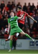 12 March 2018; Darren Cole of Derry City in action against Danny Morrissey of Limerick during the SSE Airtricity League Premier Division match between Derry City and Limerick at the Brandywell Stadium in Derry. Photo by Oliver McVeigh/Sportsfile