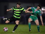 12 March 2018; Sam Bone of Shamrock Rovers in action against Barry McNamee of Cork City during the SSE Airtricity League Premier Division match between Cork City and Shamrock Rovers at Turner's Cross in Cork. Photo by Stephen McCarthy/Sportsfile