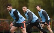 12 March 2018; Bill Johnston, Simon Zebo, and Darren Sweetnam during Munster Rugby squad training at the University of Limerick in Limerick. Photo by Diarmuid Greene/Sportsfile