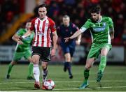 12 March 2018; Aaron McEneff of Derry City in action against Darren Dennehy of Limerick during the SSE Airtricity League Premier Division match between Derry City and Limerick at the Brandywell Stadium in Derry. Photo by Oliver McVeigh/Sportsfile