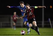 12 March 2018; Derek Pender of Bohemians in action against Derek Daly of Waterford during the SSE Airtricity League Premier Division match between Waterford and Bohemians at Waterford Regional Sports Centre in Waterford. Photo by Harry Murphy/Sportsfile