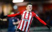 12 March 2018; Ronan Hale of Derry City celebrates after scoring his side's fourth goal during the SSE Airtricity League Premier Division match between Derry City and Limerick at the Brandywell Stadium in Derry. Photo by Oliver McVeigh/Sportsfile