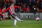 12 March 2018; Ronan Hale of Derry City scores his side's fifth goal during the SSE Airtricity League Premier Division match between Derry City and Limerick at the Brandywell Stadium in Derry. Photo by Oliver McVeigh/Sportsfile