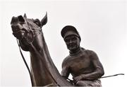 13 March 2018; A detailed view of a statue of Dawn Run, winner of the Champion Hurdle in 1864, ahead of racing on Day One of the Cheltenham Racing Festival at Prestbury Park in Cheltenham, England. Photo by Seb Daly/Sportsfile