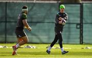 13 March 2018; Jonathan Sexton, right and Bundee Aki during Ireland rugby squad training at Carton House in Maynooth, Co Kildare. Photo by Brendan Moran/Sportsfile