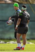 13 March 2018; Jonathan Sexton, left, and Bundee Aki during Ireland rugby squad training at Carton House in Maynooth, Co Kildare. Photo by Brendan Moran/Sportsfile