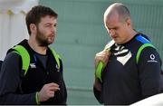 13 March 2018; Iain Henderson, left, and Devin Toner during Ireland rugby squad training at Carton House in Maynooth, Co Kildare. Photo by Brendan Moran/Sportsfile