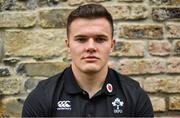 13 March 2018; Jacob Stockdale poses for a portrait after an Ireland rugby press conference at Carton House in Maynooth, Co Kildare. Photo by Brendan Moran/Sportsfile