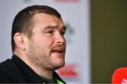 13 March 2018; Jack McGrath during an Ireland rugby press conference at Carton House in Maynooth, Co Kildare. Photo by Brendan Moran/Sportsfile