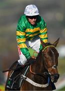 13 March 2018; Barry Geraghty after winning the UniBet Champion Hurdle Challenge Trophy on Buveur D'Air, on Day One of the Cheltenham Racing Festival at Prestbury Park in Cheltenham, England. Photo by Seb Daly/Sportsfile