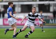 13 March 2018; Rob Nolan of St Mary's College passes under pressure from Eric Carroll of Belvedere College  during the Bank of Ireland Leinster Schools Junior Cup Semi-Final match between Belvedere College and St Mary’s College at Donnybrook Stadium in Dublin. Photo by Harry Murphy/Sportsfile
