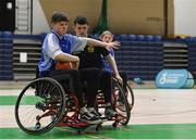 13 March 2018: The finals of the inaugural  ‘All-Ireland TY Wheelchair Basketball Championships’ launched by Irish Wheelchair Association (IWA) took place on Tuesday, 13th March 2018 in the National Basketball Arena, Tallaght. Ardscoil na Mara, Tramore Co. Waterford and Gaelcholáiste Mhuire AG, Cork reached the grand final with Gaelcholáiste Mhuire AG rolling to victory on the day, in a fast paced match which ended in 11 - 4. A general view of action during the final between Grennan College Thomastown and Santa Sabina & St Fintans at the National Basketball Arena in Tallaght, Dublin. Photo by Eóin Noonan/Sportsfile