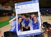 13 March 2018: The finals of the inaugural ‘All-Ireland TY Wheelchair Basketball Championships’ launched by Irish Wheelchair Association (IWA) took place on Tuesday, 13th March 2018 in the National Basketball Arena, Tallaght. Ardscoil na Mara, Tramore Co. Waterford and Gaelcholáiste Mhuire AG, Cork reached the grand final with Gaelcholáiste Mhuire AG rolling to victory on the day, in a fast paced match which ended in 11 - 4. Pictured is students from Grennans College Thomastown at the National Basketball Arena in Tallaght, Dublin. Photo by Eóin Noonan/Sportsfile