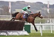 14 March 2018; Presenting Percy, with Davy Russell up clears the last on their way to winning The RSA Steeple Chase on Day Two of the Cheltenham Racing Festival at Prestbury Park in Cheltenham, England. Photo by Seb Daly/Sportsfile