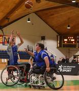 13 March 2018: The finals of the inaugural ‘All-Ireland TY Wheelchair Basketball Championships’ launched by Irish Wheelchair Association (IWA) took place on Tuesday, 13th March 2018 in the National Basketball Arena, Tallaght. Ardscoil na Mara, Tramore Co. Waterford and Gaelcholáiste Mhuire AG, Cork reached the grand final with Gaelcholáiste Mhuire AG rolling to victory on the day, in a fast paced match which ended in 11 - 4. Pictured is action from the game between Gaelcholáiste Mhuire AG, Cork and Grennan's College Thomastown at the National Basketball Arena in Tallaght, Dublin. Photo by Eóin Noonan/Sportsfile